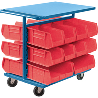 Bin Cart with Bins, Double-sided, 20 bins, 24" W x 38-1/2" D x 36-1/2" H CB367 | KLETON