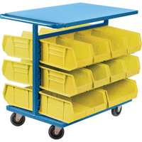 CB368 Chariot &agrave; bacs avec bacs, &agrave; deux c&ocirc;t&eacute;s, 20 bacs, 24" la x 38-1/2" p x 36-1/2" h