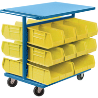Bin Cart with Bins, Double-sided, 20 bins, 24" W x 38-1/2" D x 36-1/2" H CB368 | KLETON