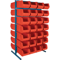 CB371 Support stationnaire deux c&ocirc;t&eacute;s pour bacs, 36" la x 24" p x 61" h, 56 bacs