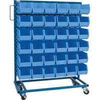Single-Sided Mobile Bin Rack, Single-sided, 36 bins, 36" W x 16" D x 46-1/2" H CB650 | KLETON