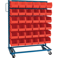 Single-Sided Mobile Bin Rack, Single-sided, 36 bins, 36" W x 16" D x 46-1/2" H CB651 | KLETON