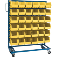 Single-Sided Mobile Bin Rack, Single-sided, 36 bins, 36" W x 16" D x 46-1/2" H CB652 | KLETON