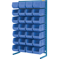 CB654 Support stationnaire pour bacs &agrave; un c&ocirc;t&eacute;, 36" la x 12" p x 61" h, 28 bacs