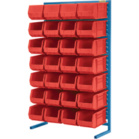 CB655 Support stationnaire pour bacs &agrave; un c&ocirc;t&eacute;, 36" la x 12" p x 61" h, 28 bacs