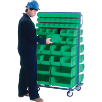 CB683 Support mobile deux c&ocirc;t&eacute;s pour bacs, &agrave; deux c&ocirc;t&eacute;s, 96 bacs, 36" la x 24" p x 63" h