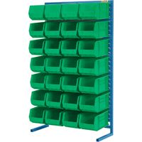 CB685 Support stationnaire pour bacs &agrave; un c&ocirc;t&eacute;, 36" la x 12" p x 61" h, 28 bacs