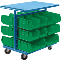 CB689 Chariot &agrave; bacs avec bacs, &agrave; deux c&ocirc;t&eacute;s, 20 bacs, 24" la x 38-1/2" p x 36-1/2" h