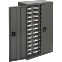 KPC-400 Parts Cabinet, Galvanized Steel, 48 Drawers, 22-3/5" x 10-4/5" x 36-9/10", Grey CD440 | KLETON