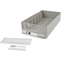 Replacement Drawer for KPC-100 Parts Cabinets, Plastic, 6-3/8" W x 11-3/10" D x 2-11/16" H, Grey CF286 | KLETON
