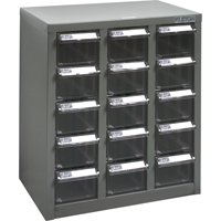 KPC-500 Parts Cabinet, Steel, 15 Drawers, 14" x 8-2/3" x 16-1/3", Grey CF304 | KLETON