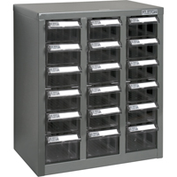 CF311 Casiers pour pi&egrave;ces KPC-600, Acier galvanis&eacute;, 18 tiroirs, 13-9/10" x 8-7/10" x 16-3/10", Gris