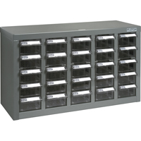 KPC-600 Parts Cabinet, Galvanized Steel, 25 Drawers, 23-1/10" x 8-7/10" x 13-4/5", Grey CF313 | KLETON