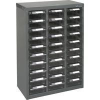KPC-700 Parts Cabinet, Galvanized Steel, 30 Drawers, 17-1/2" x 8-7/10" x 25-3/10", Grey CF319 | KLETON