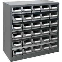 KPC-HD Heavy-Duty Parts Cabinet, Galvanized Steel, 30 Drawers, 34-3/5" x 15-7/10" x 34-3/5", Grey CF323 | KLETON
