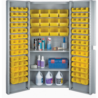 Deep Door Combination Bin Cabinets, 38" W x 24" D x 72" H, Grey CF371 | KLETON