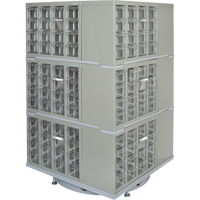 Heavy-Duty Industrial Carousel Drawer Cabinet, Steel, 192 Drawers, 27" W x 27" D x 48" H, Grey CF405 | KLETON