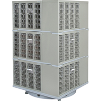 Heavy-Duty Industrial Carousel Drawer Cabinet, Steel, 240 Drawers, 27" W x 27" D x 48" H, Grey CF406 | KLETON