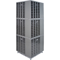 CF408 Heavy-Duty Industrial Carousel Drawer Cabinet, Steel, 480 Drawers, 27" W x 27" D x 80" H, Grey