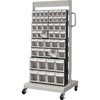 CF477 Servante mobile de bacs &agrave; plateaux inclinables, &agrave; un c&ocirc;t&eacute;, 46 bacs, 26-1/4" la x 22" p x 57-1/2" h