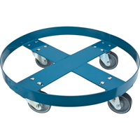 DC199 Drum Dolly, Steel, 1000 lbs. Capacity, 24" Diameter, Polyurethane Casters