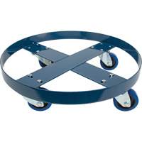 DC876 Drum Dolly, Steel, 1400 lbs. Capacity, 24" Diameter, Blue Elastic Casters