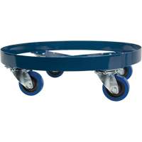 DC876 Drum Dolly, Steel, 1400 lbs. Capacity, 24" Diameter, Blue Elastic Casters