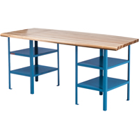 FF119 Extra Heavy-Duty Pedestal Workbench, 2500 lbs. Cap., 120" W x 30" D, 34" H