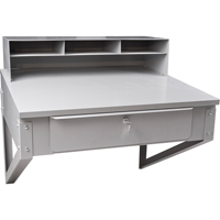 Wall-Mounted Shop Desk, 34-1/2" W x 28" D x 31" H, Grey FI518 | KLETON