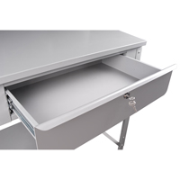 Open Floor Style Shop Desk, 34-1/2" W x 30" D x 53" H, Grey FI519 | KLETON