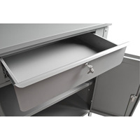 Cabinet Style Shop Desk, 34-1/2" W x 30" D x 53" H, Grey FI520 | KLETON