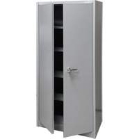 FN425 Storage Cabinet, Steel, 4 Shelves, 66" H x 30" W x 15" D, Grey