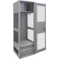 FN466 Casier pour &eacute;quipement avec porte, Acier, 24" la x 24" p x 72" h, Gris