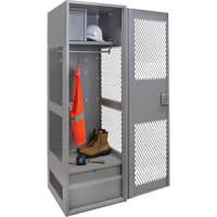 FN466 Casier pour &eacute;quipement avec porte, Acier, 24" la x 24" p x 72" h, Gris