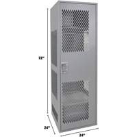 FN466 Casier pour &eacute;quipement avec porte, Acier, 24" la x 24" p x 72" h, Gris
