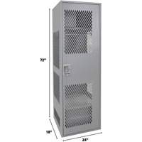 FN467 Gear Locker with Door, Steel, 24" W x 18" D x 72" H, Grey