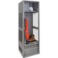 FN468 Casier pour &eacute;quipement, Acier, 24" la x 24" p x 72" h, Gris