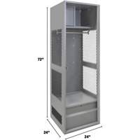 FN468 Casier pour &eacute;quipement, Acier, 24" la x 24" p x 72" h, Gris