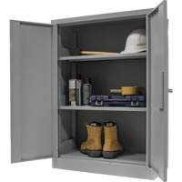 FN705 Counter-High Storage Cabinet, Steel, 2 Shelves, 42" H x 30" W x 15" D, Grey