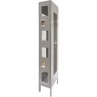 FN821 Casiers ventil&eacute;s, 2 niveaux, 12" x 18" x 78", Acier, Gris, D&eacute;mont&eacute;, Perfor&eacute;