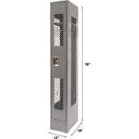 FN848 Casiers ventil&eacute;s, 12" x 18" x 78", Acier, Gris, D&eacute;mont&eacute;, Perfor&eacute;