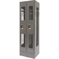FN849 Casiers ventil&eacute;s, Bloc de 2, 24" x 18" x 78", Acier, Gris, D&eacute;mont&eacute;, Perfor&eacute;