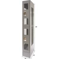 FN851 Casiers ventil&eacute;s, 2 niveaux, 12" x 18" x 78", Acier, Gris, D&eacute;mont&eacute;, Perfor&eacute;