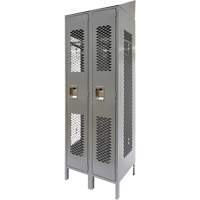 FN855 Casiers ventil&eacute;s, Bloc de 2, 24" x 18" x 88", Acier, Gris, D&eacute;mont&eacute;, Perfor&eacute;