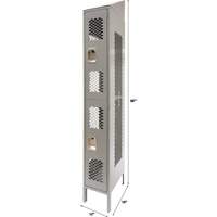 FN857 Casiers ventil&eacute;s, 2 niveaux, 12" x 18" x 88", Acier, Gris, D&eacute;mont&eacute;, Perfor&eacute;