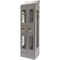 FN861 Casiers ventil&eacute;s, Bloc de 2, 24" x 18" x 88", Acier, Gris, D&eacute;mont&eacute;, Perfor&eacute;