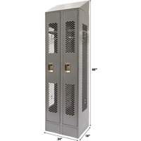 FN861 Casiers ventil&eacute;s, Bloc de 2, 24" x 18" x 88", Acier, Gris, D&eacute;mont&eacute;, Perfor&eacute;