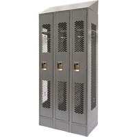 FN862 Casiers ventil&eacute;s, Bloc de 3, 36" x 18" x 88", Acier, Gris, D&eacute;mont&eacute;, Perfor&eacute;