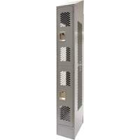FN863 Casiers ventil&eacute;s, 2 niveaux, 12" x 18" x 88", Acier, Gris, D&eacute;mont&eacute;, Perfor&eacute;