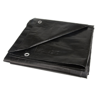 JI327 Tarp, Light Industrial Duty, Black, 6' x 8' x 8 mils